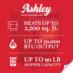 Ashley AP5617-W Pellet Stove 90 lb. Hopper (2,200 Sq. Ft.) AP5617-W