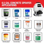 Tomahawk 6.5 Gallon Backpack Concrete Sprayer .5 GPM Gas Finishing Tool for Cement Sealant Curing Stain TCS6.5