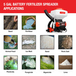 Tomahawk 5 Gal Battery-Powered Fertilizer Spreader Broadcast Lawn Seed Ice Melt Salt eTGS30