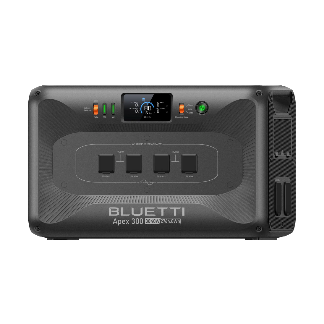 BLUETTI Apex 300 front panel with digital display