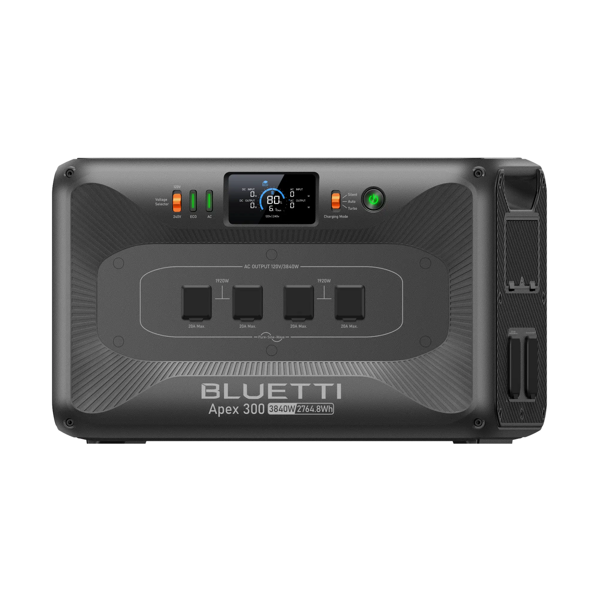 BLUETTI Apex 300 front panel with digital display