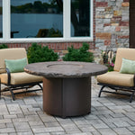 Outdoor Greatroom Marbleized Noche Beacon Chat Height Fire Table BC-20-MNB