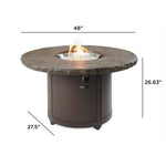 Outdoor Greatroom Marbleized Noche Beacon Chat Height Fire Table BC-20-MNB