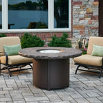 Outdoor Greatroom Marbleized Noche Beacon Chat Height Fire Table BC-20-MNB
