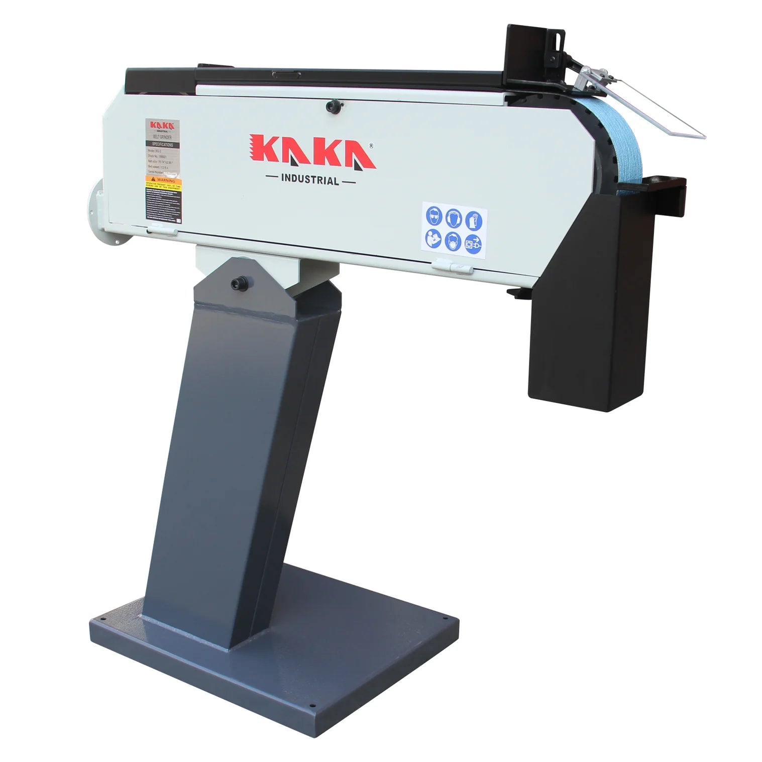 Kaka Industrial BG-3 Belt Grinder, 3 x 79 in Belt Sander, Wheel Metal Belt Grinder/Sander, Sander with Cast Iron Base, High Speed Belt Grinder 220V-60HZ-1PH 189001