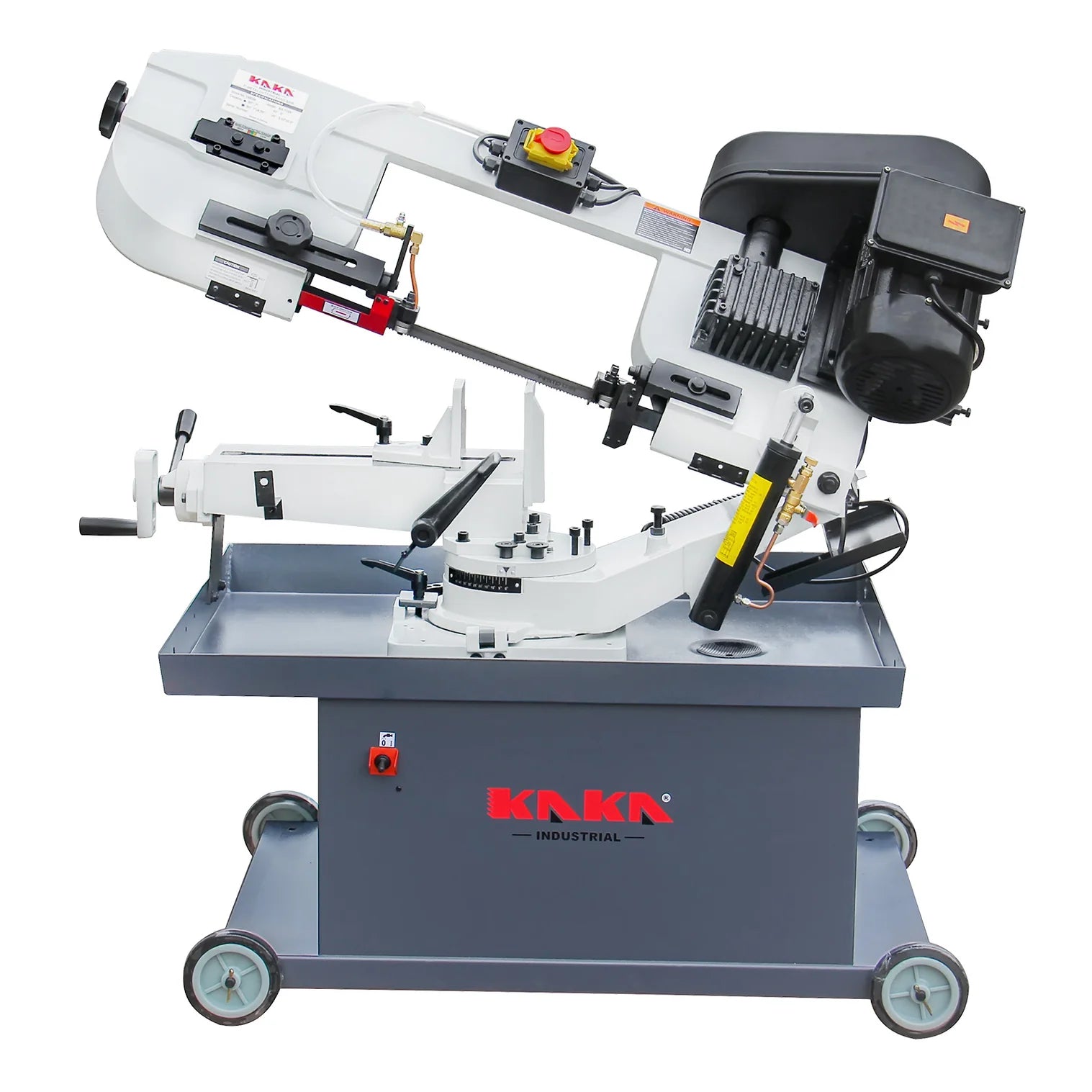 KaKa Industrial Metal Horizontal Band Saw, 7x 8-1/4 inch Rectangular at 90 degrees, 1.5HP 115V/230V, Adjustable 45°-90° Bow, Metal Band Saw BS-712R 188008V115V230