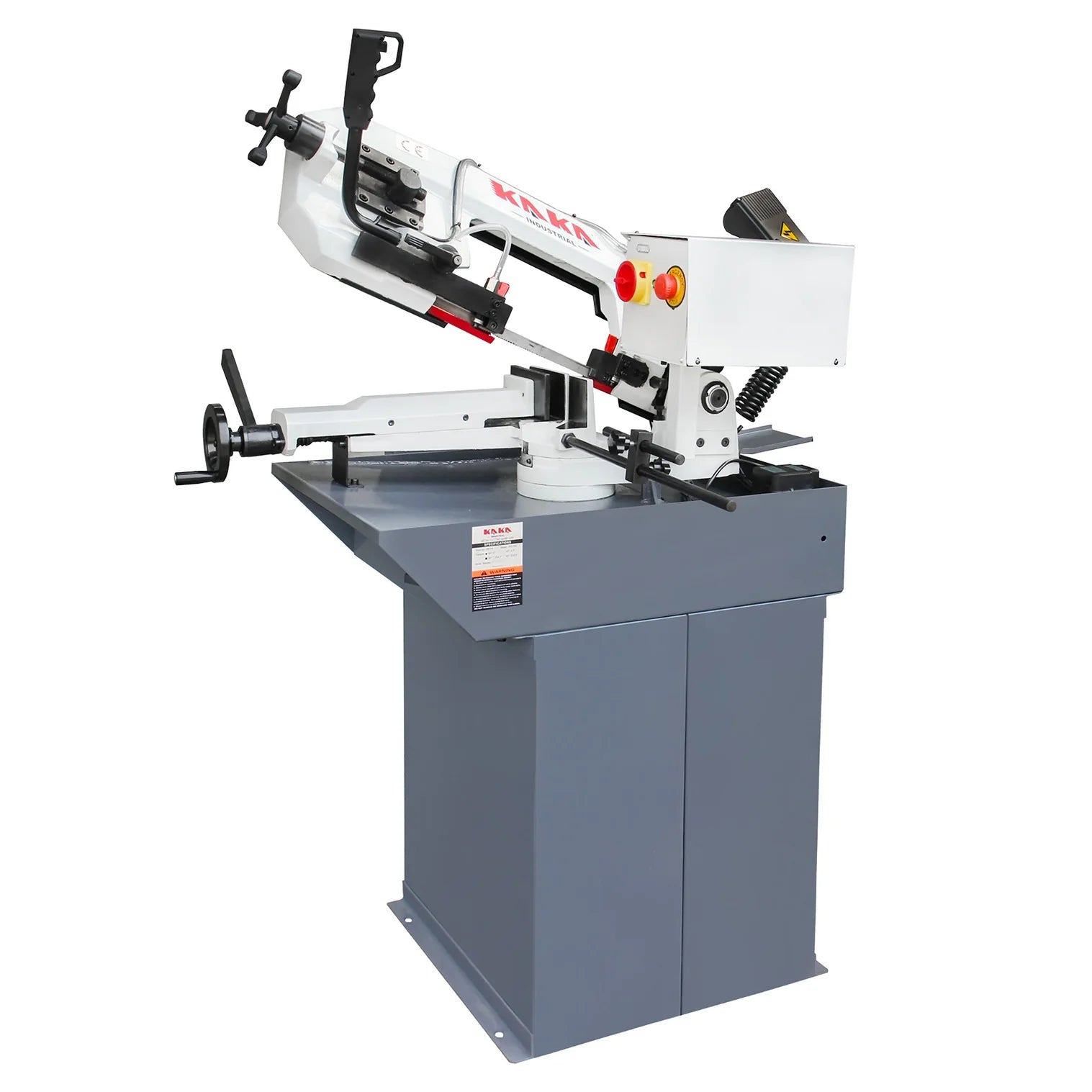 KaKa Industrial Metal Horizontal Band Saw Mitering Metal Band Saw with 7.8 inch x 4.7 inch Cutting | 45° Miter Angle, 1.1HP Motor for Steel and Aluminum, Auto Shut-Off Safety |BS-75G with Coolant System 188118V115V230