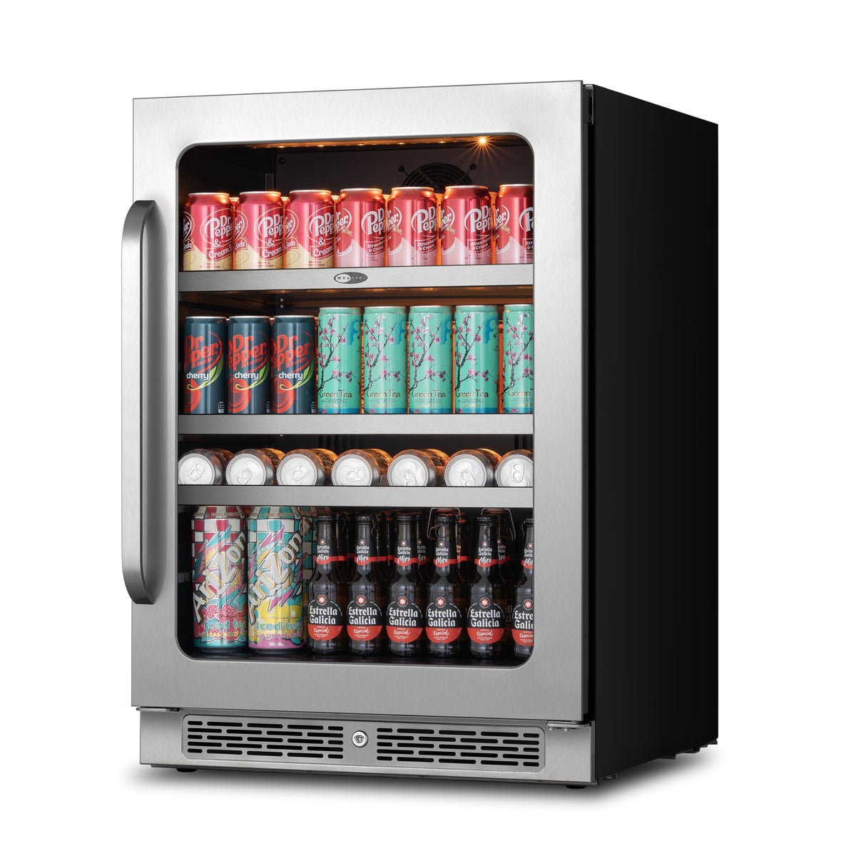 Whynter 24″ Undercounter 166 Cans Seamless Stainless Steel Beverage Fridge BSR-140SB