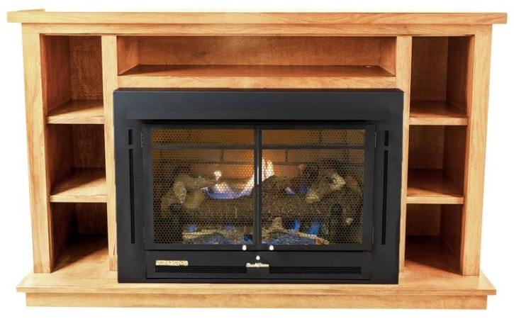Buck Stove Prestige Bookcase Mantel for Model 34 - Light Oak PA KDM34PRES-LO