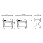 Beta C25 Industrial Tool Cart, Fold-Out Shelf, Orange, 440lb. Load Capacity C25
