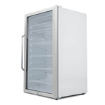Whynter Commercial 10.6 cu. ft. Stainless Steel Commercial Beverage Merchandiser Display Refrigerator with Superlit Door and Lock – White CBM-1060XLW