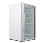 Whynter Commercial 10.6 cu. ft. Stainless Steel Commercial Beverage Merchandiser Display Refrigerator with Superlit Door and Lock – White CBM-1060XLW