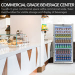 Whynter Commercial 10.6 cu. ft. Stainless Steel Commercial Beverage Merchandiser Display Refrigerator with Superlit Door and Lock – White CBM-1060XLW