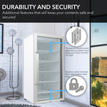 Whynter Commercial 10.6 cu. ft. Stainless Steel Commercial Beverage Merchandiser Display Refrigerator with Superlit Door and Lock – White CBM-1060XLW