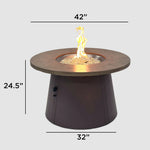 Outdoor Greatroom 48" Cirvalo Round Gas Fire Pit Table CIR-48-FSBR-K