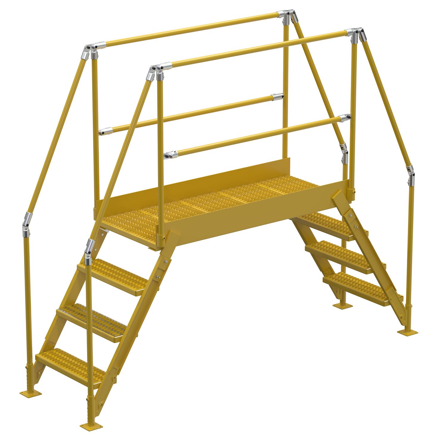 Vestil Steel Crossover Ladder 4 Step 23-1/2 In. x 60 In. 500 Lb. Capacity Yellow COL-4-36-44