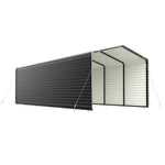 ALEKO 12 x 26 x 9.6' Metal Carport with Corrugated Roof and Sidewall Panels - Black CPMS-12-26-BLK-AP