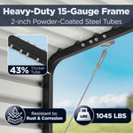 ALEKO 12 x 26 x 9.6' Metal Carport with Corrugated Roof and Sidewall Panels - Black CPMS-12-26-BLK-AP