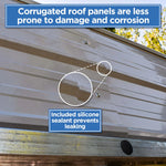 ALEKO 12W x 26L x 10H ft. Metal Carport with Corrugated Roof Panels and Sidewall Panels – Gray CPMS-12-26-GY-AP
