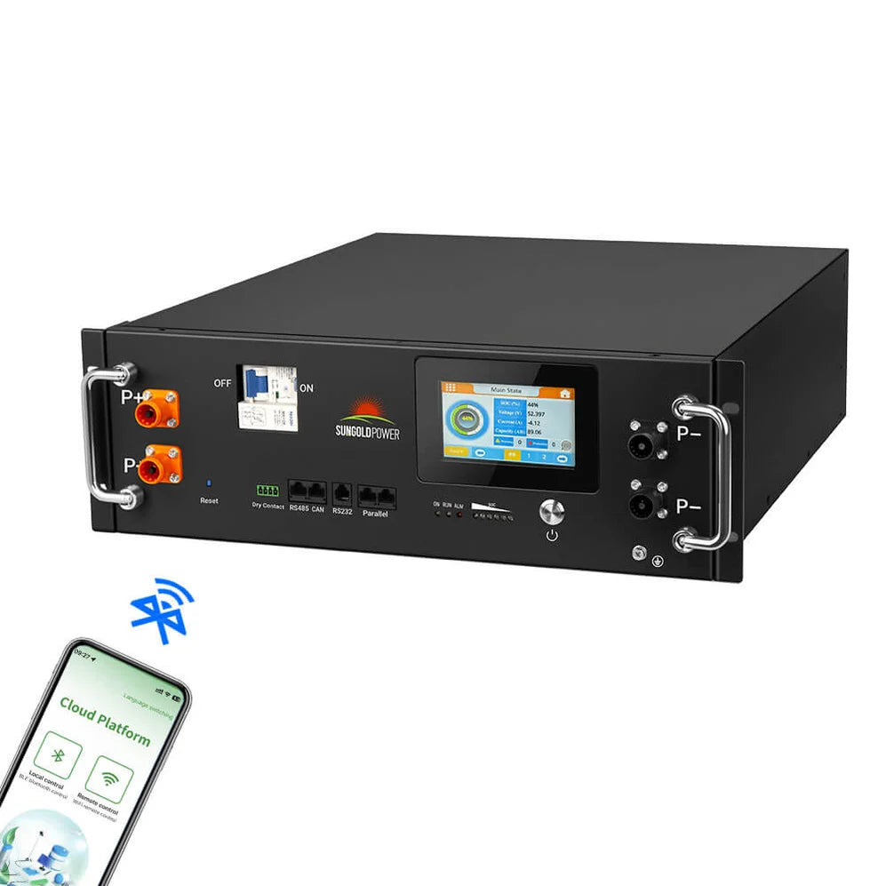 Sungold Server Rack 48V 100AH Residential Energy Storage Battery Pack Wi‑Fi & Bluetooth CoreX 5 Pro