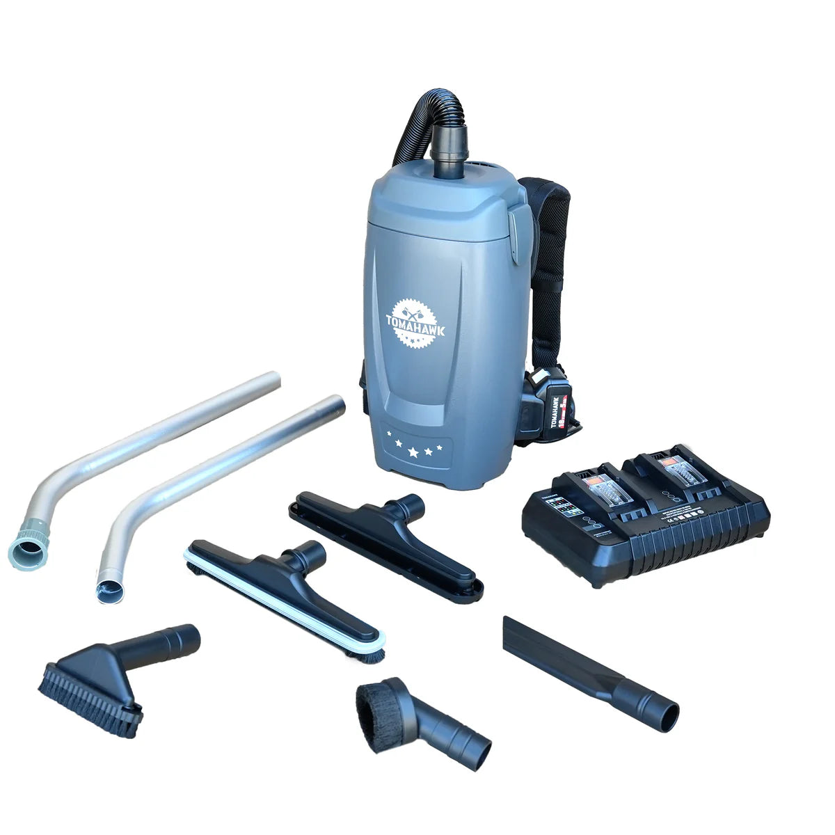 Tomahawk 18V Battery Powered Backpack Vacuum 6L for Janitorial Cleaning – Lightweight Cordless Commercial Vacuum with Quiet Operation TVAC6MAX