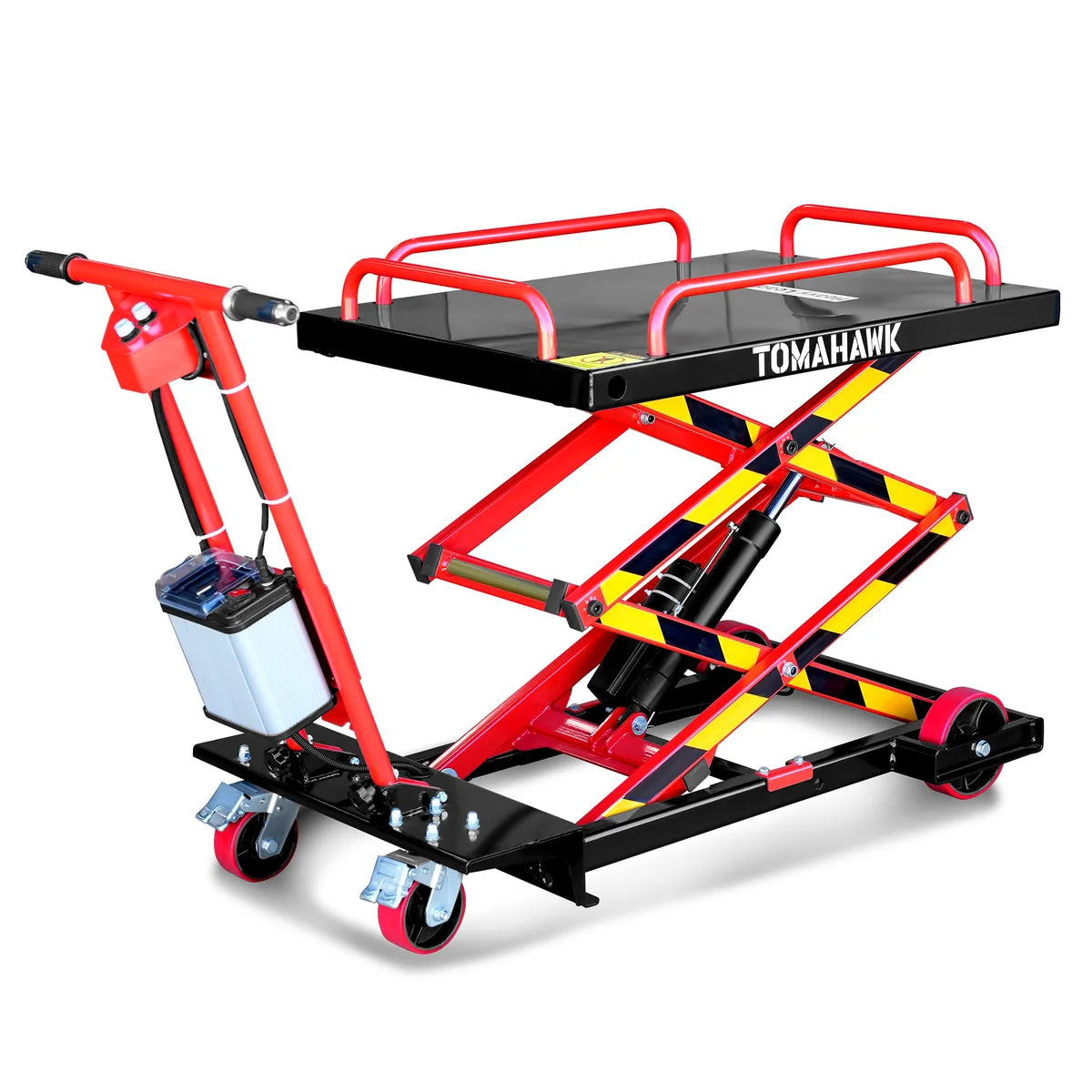 Tomahawk Electric Hydraulic Lift Table – 600 lb, 59 in. Extension Portable Powered Scissor Lift Cart for Warehouses, Shops & Material Handling TLIFT600