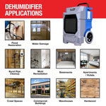 Tomahawk 190 Pint Commercial Industrial Dehumidifier 7,000 ft² Rated LGR Integrated Pump Drain Hose TCD190