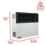 Ashley 17,000 BTU Direct Vent Dual Fuel Wall Heater DVAG17-DF