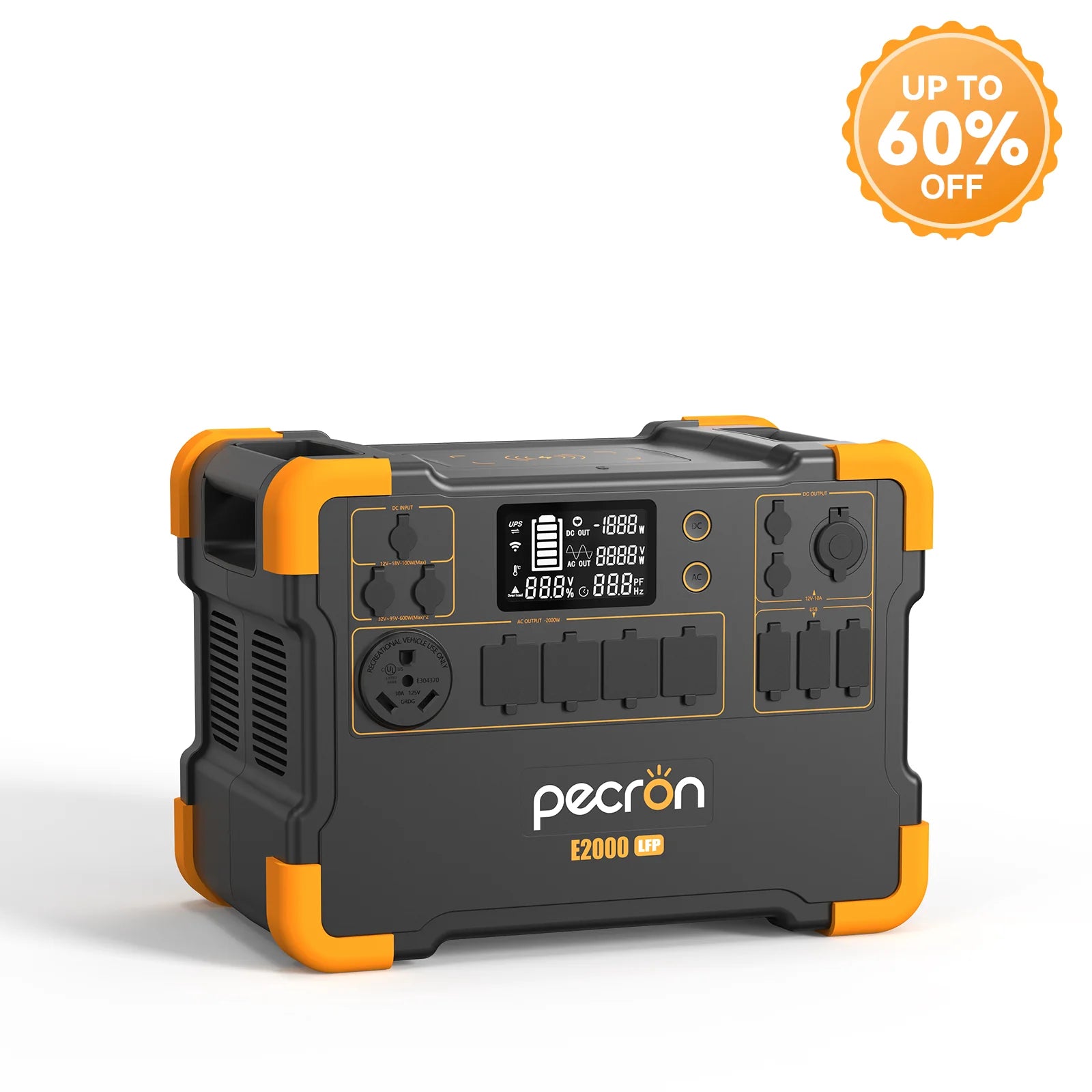 PECRON E2000LFP Expandable Portable Power Station 2000W 1920Wh E2000LFP