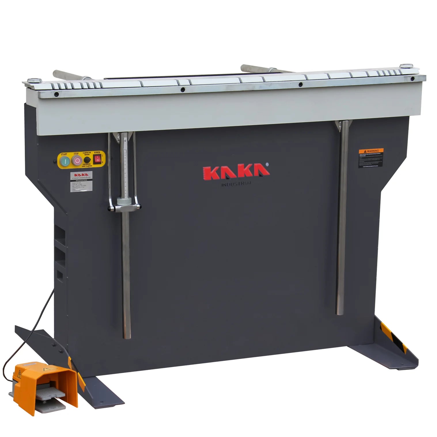 KaKa Industrial Sheet Metal Brake, 48-Inch Magnetic Box and Pan Brake, 6-Ton 16-Gauge Capacity Electro Metal Break, 220V Single Phase with Foot Pedal Control Siding Brake, Includes Clamp Bars EB-4816B 173409
