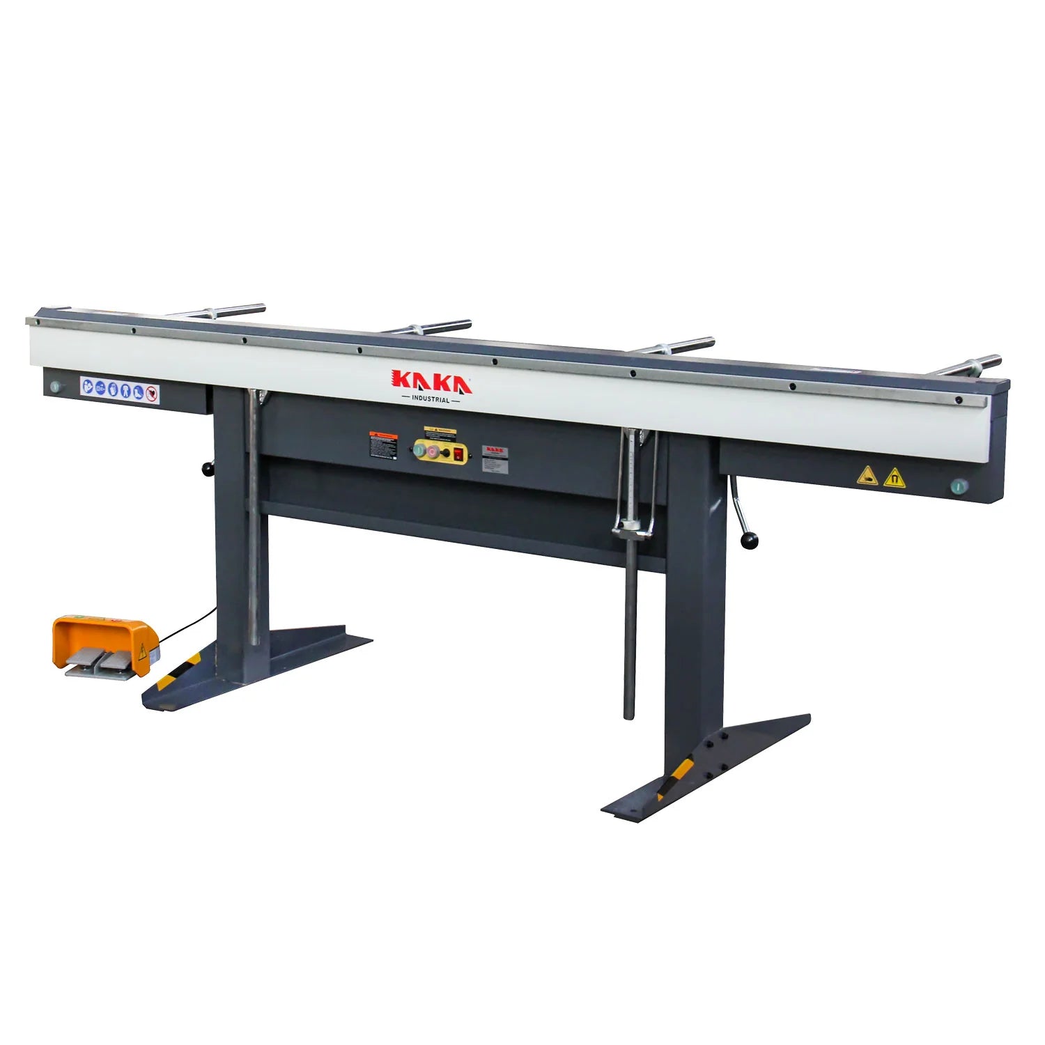 KaKa Industrial Sheet Metal Brake 98-inch, Electric Metal Brake Bender, 12-Ton 16-Gauge Capacity Magnetic Box and Pan Brake, 220V Single Phase with Foot Pedal Control, Includes Clamp Bars 173405V220