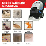 Tomahawk 3-in-1 Commercial Carpet Extractor Cleaner, 18” Width, 9 Gallon Dual Tanks, Dual 1000W Motors for Hotels, Offices & Upholstery TEX9
