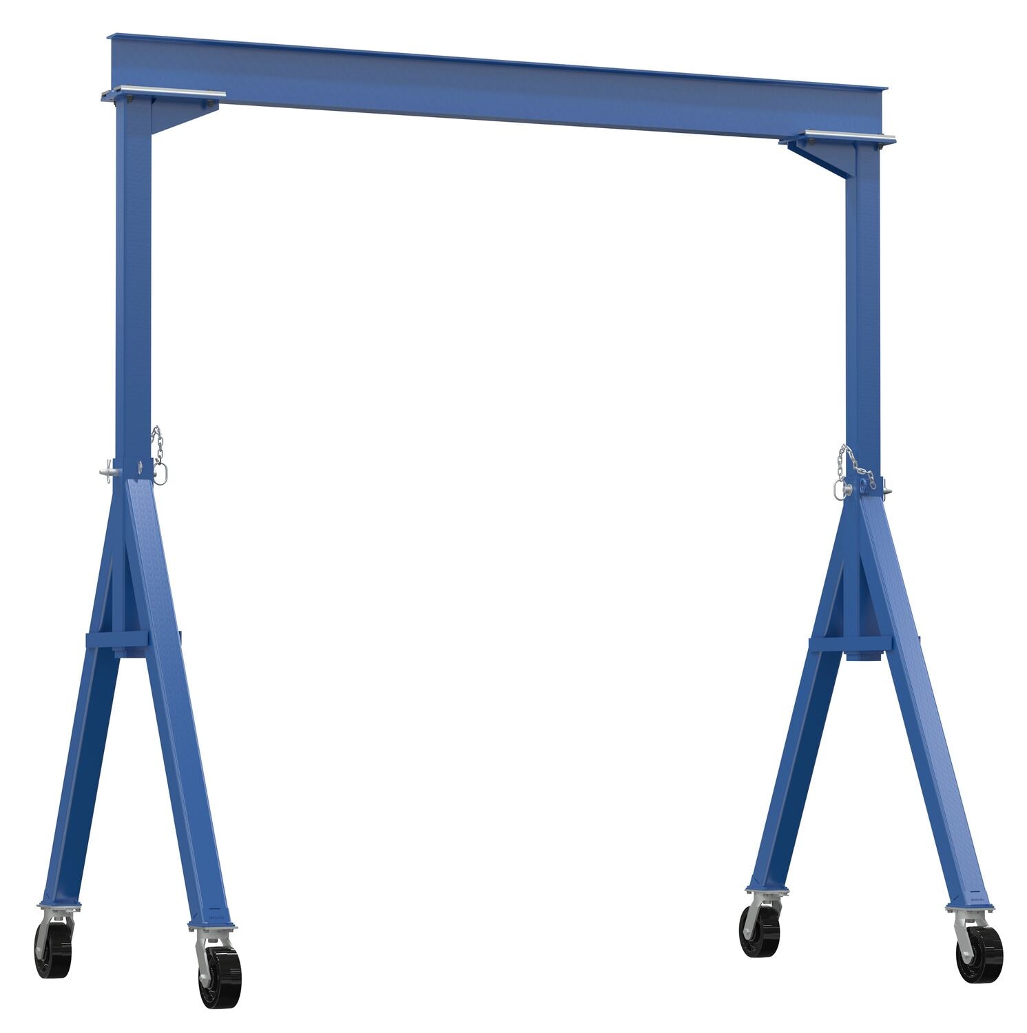 Vestil Steel Fixed Gantry Crane with Phenolic Casters 10 Ft. 4000 Lb. Capacity Blue FHS-4-10
