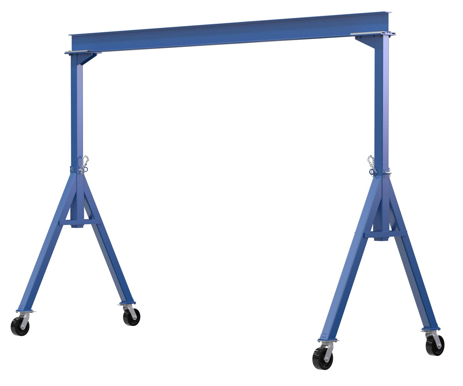 Vestil Steel Fixed Gantry Crane with Phenolic Casters 15 Ft. 4000 Lb. Capacity Blue FHS-4-15