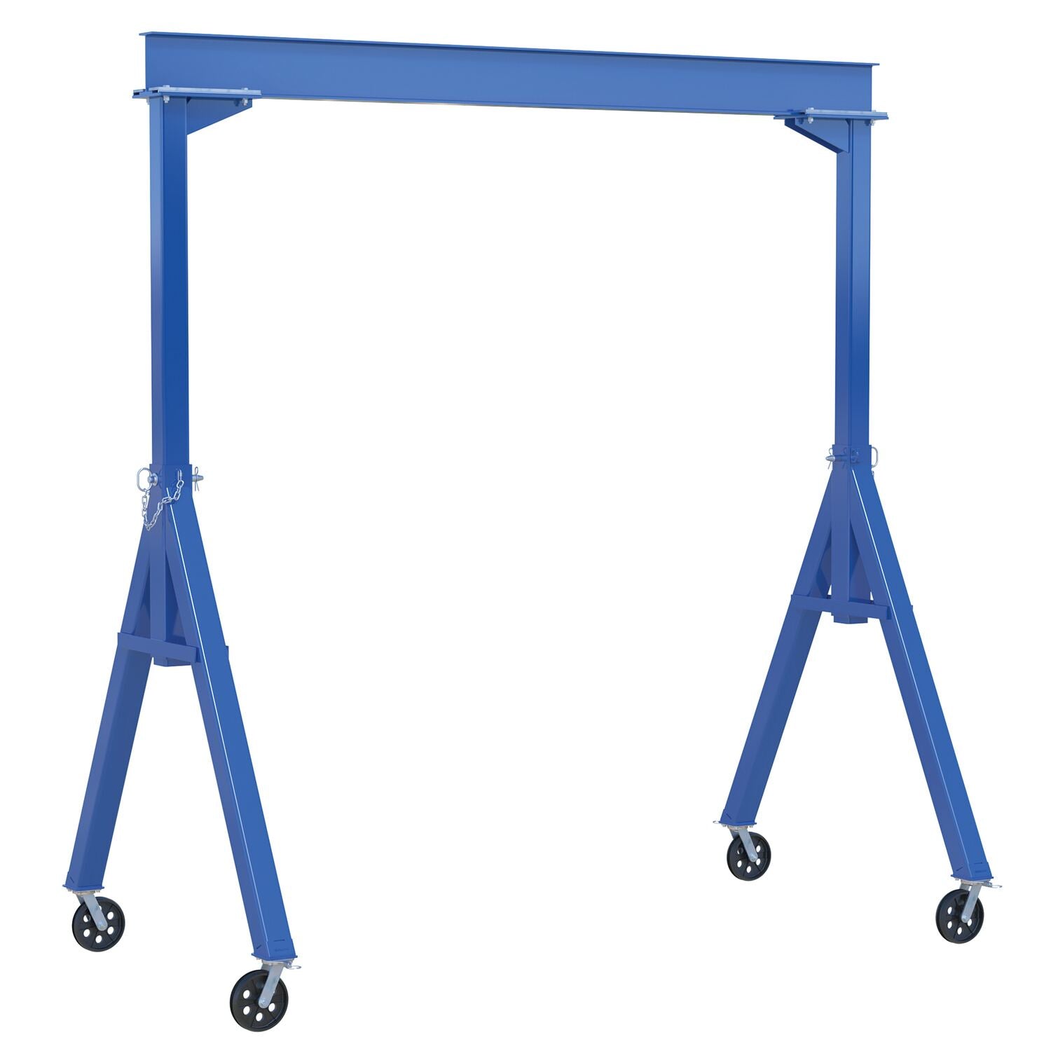 Vestil Steel Fixed Gantry Crane with V-Groove Ductile Steel Casters 20 Ft. 4000 Lb. Capacity Blue FHS-4-20-VG