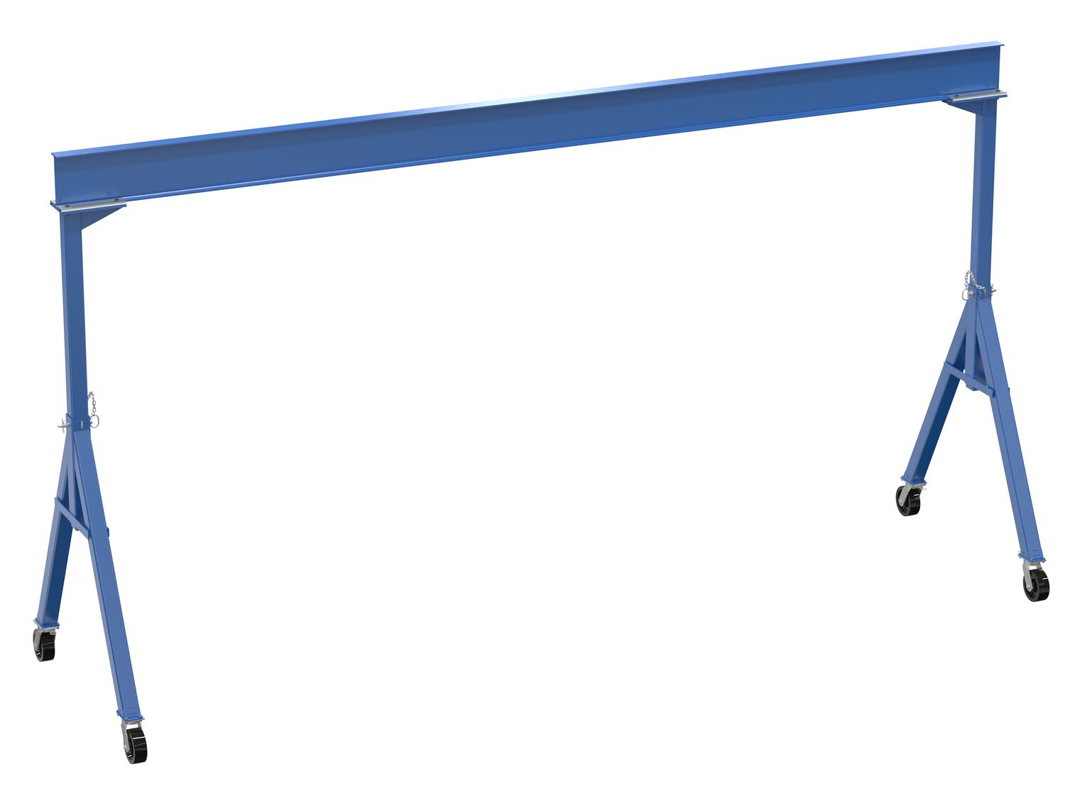 Vestil Steel Fixed Gantry Crane with Phenolic Casters 20 Ft. 4000 Lb. Capacity Blue FHS-4-20
