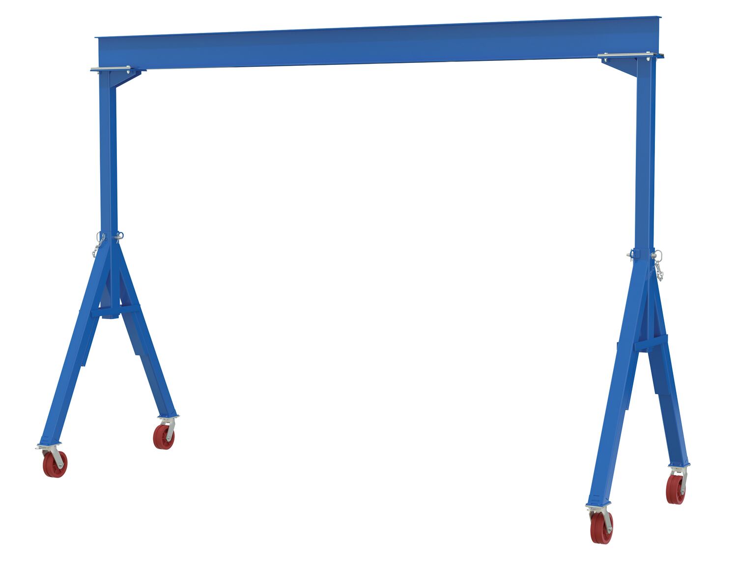 Vestil Steel Fixed Gantry Crane with V-Groove Ductile Steel Casters 15 Ft. 8000 Lb. Capacity Blue FHS-8-15-VG