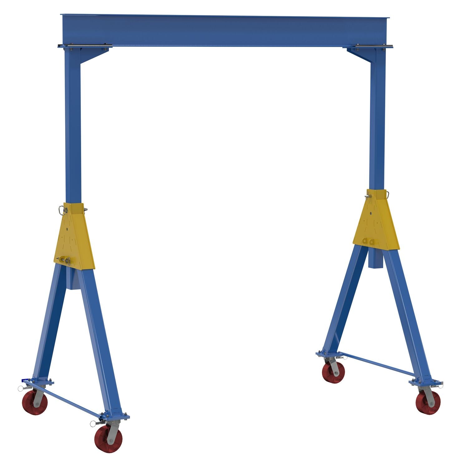Vestil Steel Knockdown Fixed Gantry Crane with Ductile Steel Casters 10 Ft. 10,000 Lb. Capacity Blue FHSN-10-10