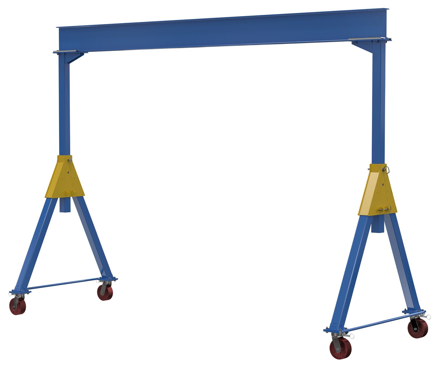 Vestil Steel Knockdown Fixed Gantry Crane with Ductile Steel Casters 15 Ft. 10,000 Lb. Capacity Blue FHSN-10-15