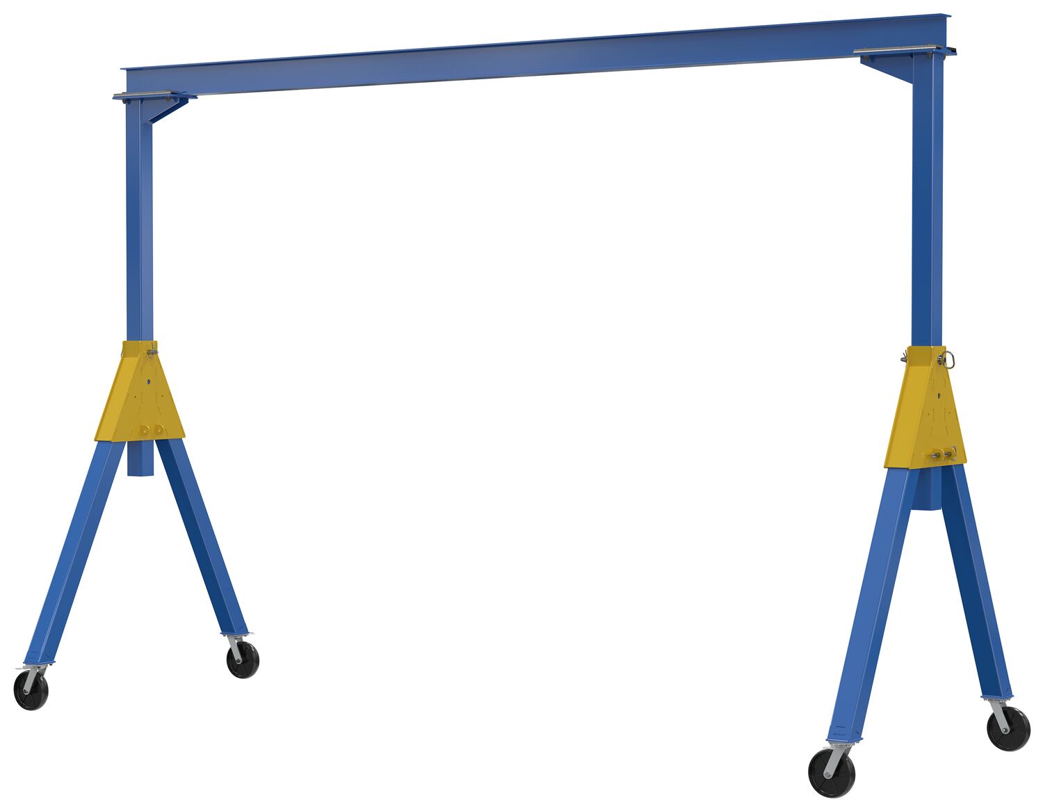 Vestil Steel Knockdown Fixed Gantry Crane with Glass Filled Nylon Casters 15 Ft. 2000 Lb. Capacity Blue FHSN-2-15