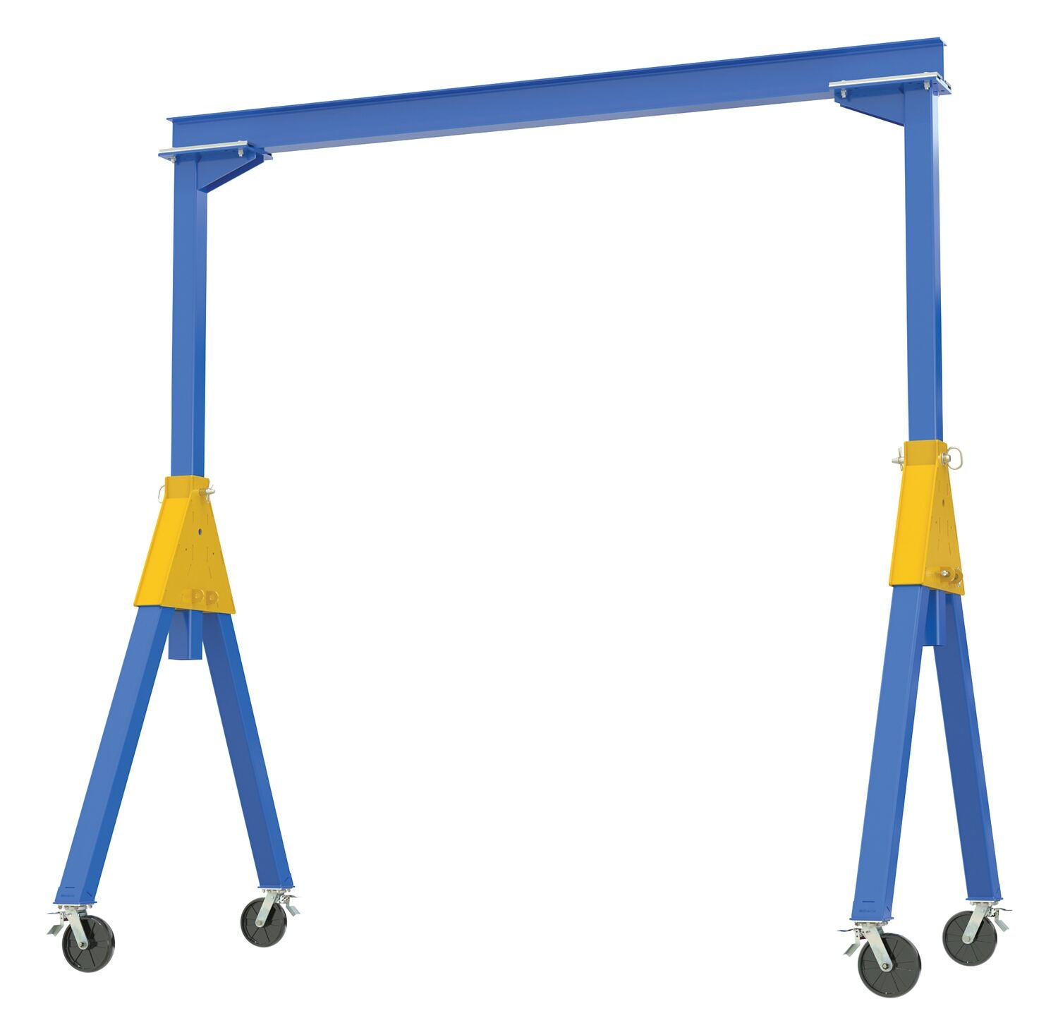 Vestil Steel Knockdown Fixed Gantry Crane with Total Locking Glass Filled Nylon Casters 20 Ft. 2000 Lb. Capacity Blue FHSN-2-20-TLC