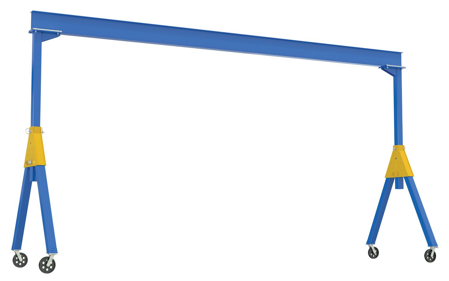 Vestil Steel Knockdown Fixed Gantry Crane with V-Groove Ductile Steel Casters 15 Ft. 4000 Lb. Capacity Blue FHSN-4-15-VG