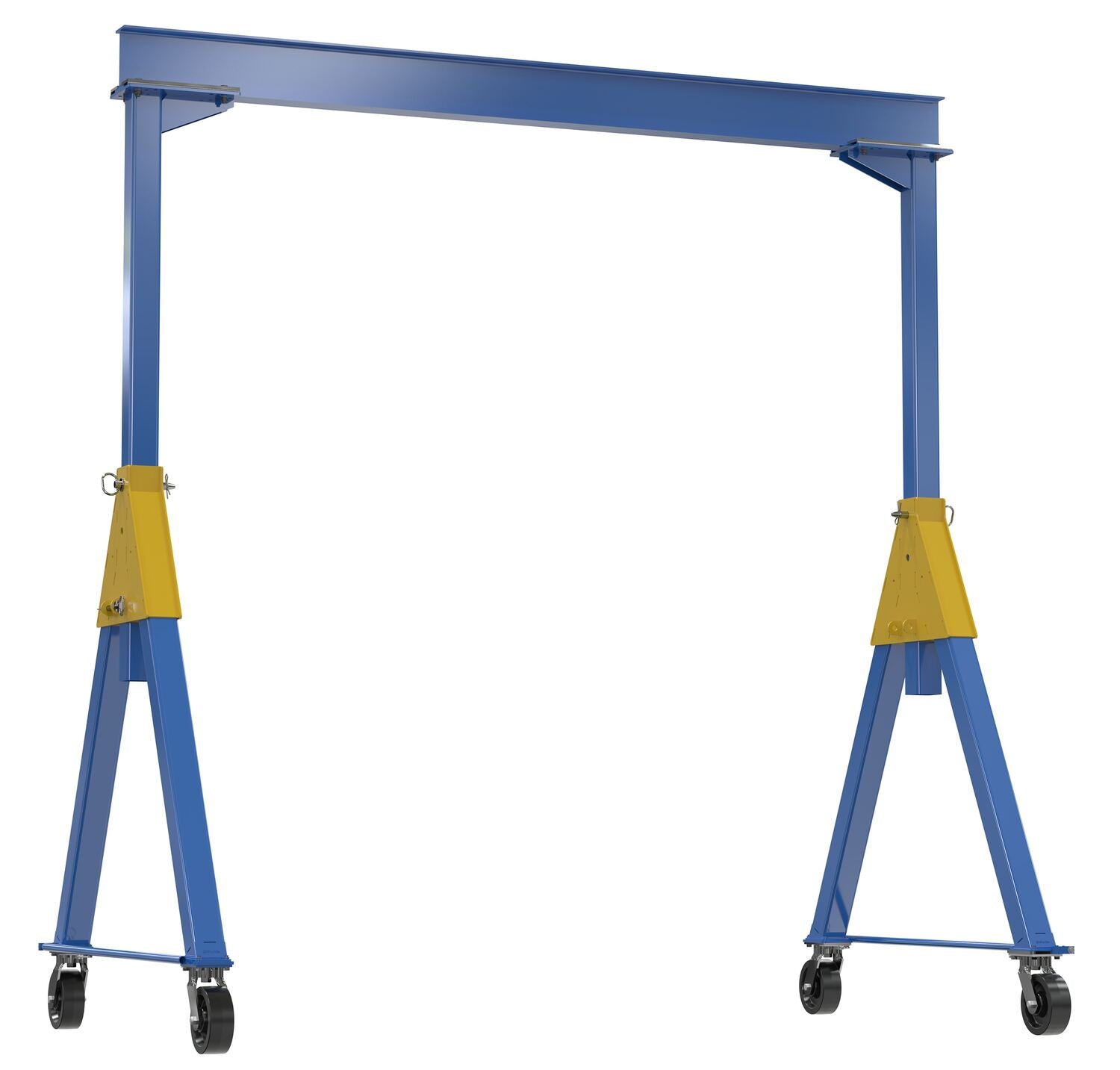 Vestil Steel Knockdown Fixed Gantry Crane with Phenolic Casters 10 Ft. 8000 Lb. Capacity Blue FHSN-8-10