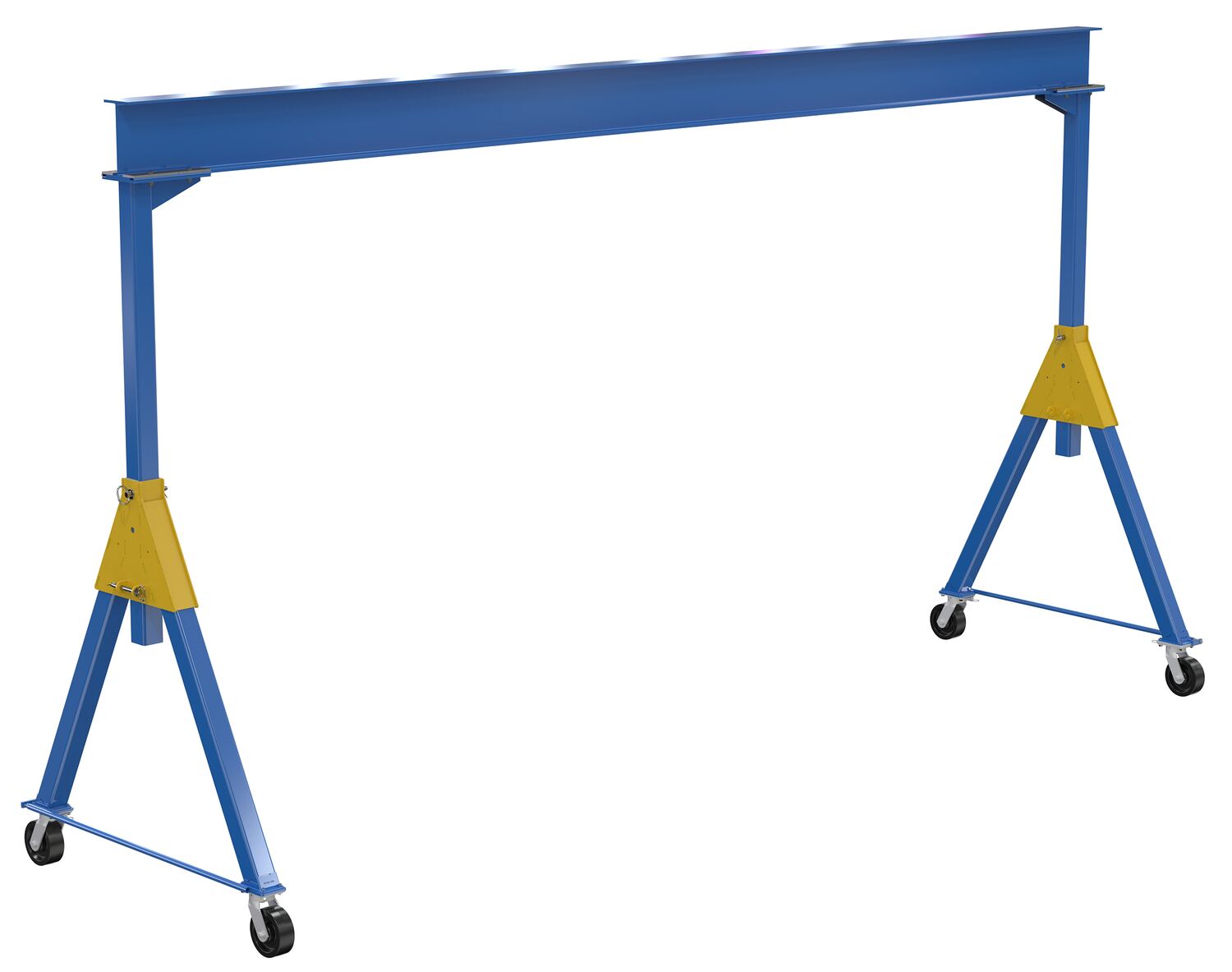 Vestil Steel Knockdown Fixed Gantry Crane with Phenolic Casters 20 Ft. 8000 Lb. Capacity Blue FHSN-8-20