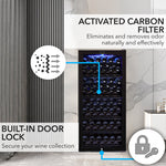 Whynter 124 Bottle Freestanding Wine Refrigerator FWC-1201BB