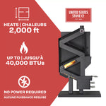 Wiseway GW1949 2,000 Sq Ft EPA Certified Gravity Fed Non-Electric Pellet Stove GW1949