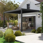 ALEKO 12x13 ft. Powered Aluminum Wall-Mounted Pergola with LED Lights - Galaxy Collection PERG12X13GALAXY-AP