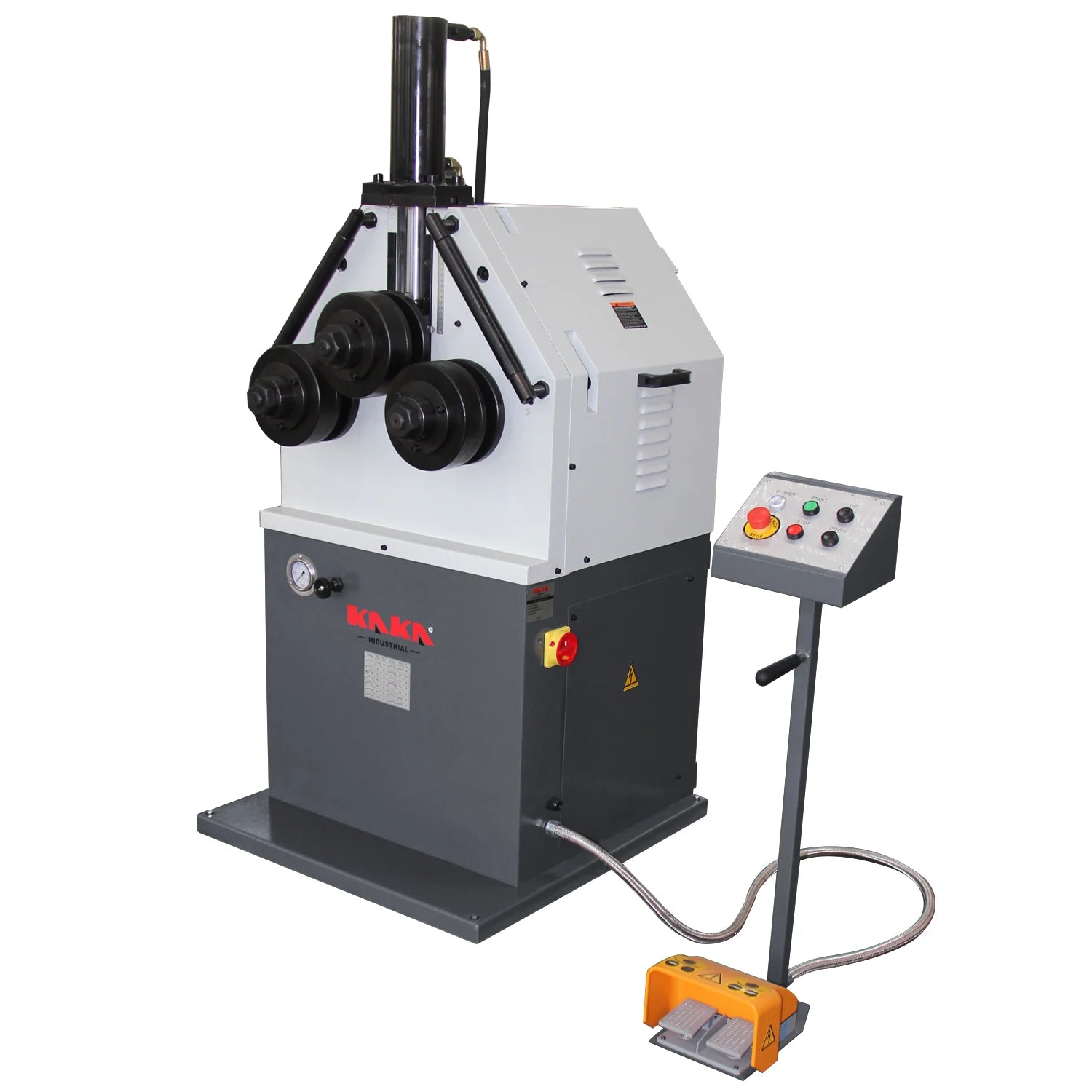 KaKa Industrial Roll Bending Machine- Heavy Duty Hydraulic Profile Bender for Steel Pipe, 3HP Heavy Duty Bender for 2.4 inch Flat Bar, 1.4 inch Round Tube & 2 inch Square Bar, 220V 3-Phase HRBM-50HV 191023V230V460