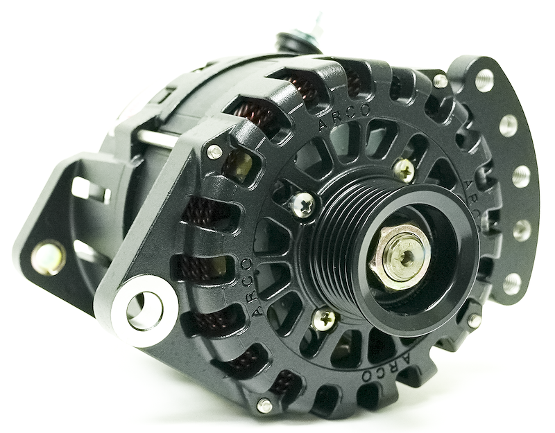 Arco Marine Zeus A225s Alternator; 12 V; 254 A At 9000 RPM; 3.15 Inch Saddle Mount; External Regulator 4010