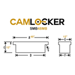 Camlocker Side Mount, Matte Black, 48×12×12 in SMB48_MB